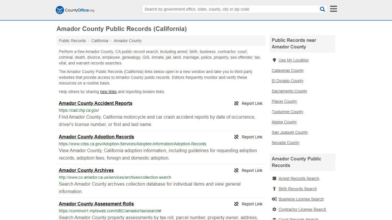 Public Records - Amador County, CA (Business, Criminal ...